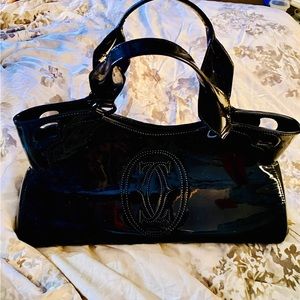 Cartier Marcello medium shoulder tote black patent